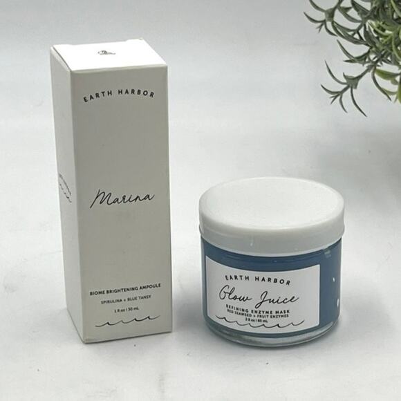 Earth Harbor MARINA Biome Brightening Ampoule w/ GLOW JUICE Refining Enzyme Mask - Picture 1 of 6